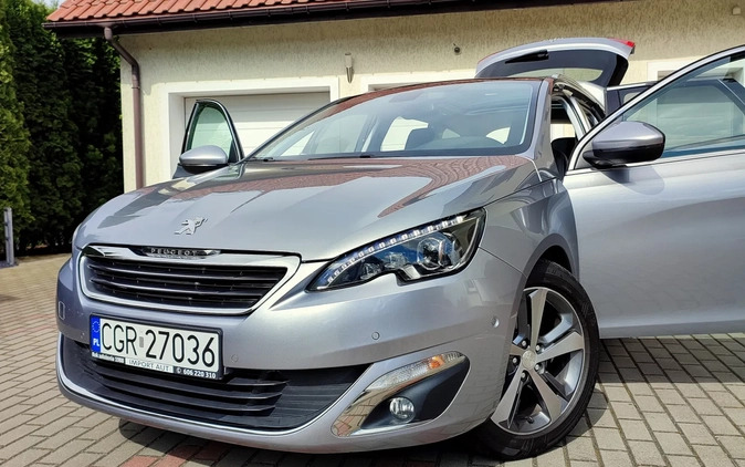 Peugeot 308 cena 37899 przebieg: 147194, rok produkcji 2014 z Gąbin małe 781